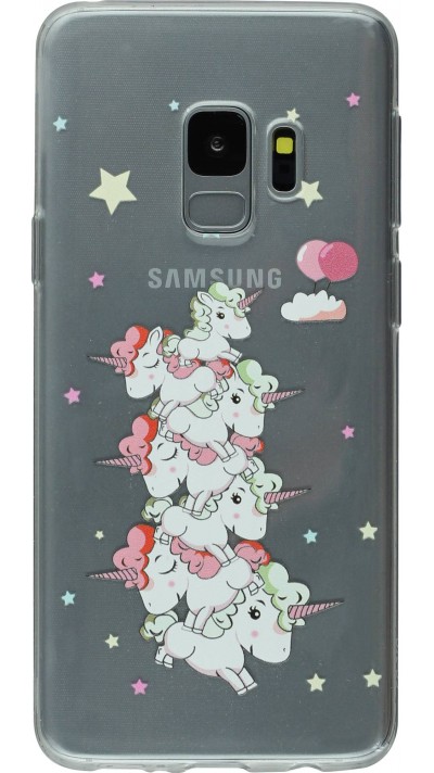 Hülle Samsung Galaxy S9 - Clear Licorne Haufen