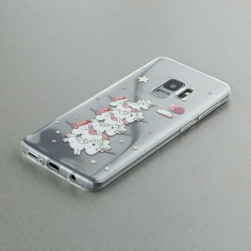 Hülle Samsung Galaxy S9 - Clear Licorne Haufen