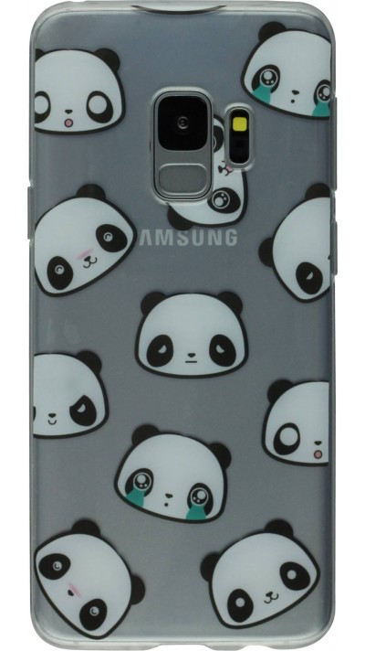 Coque Samsung Galaxy S9 - Clear têtes pandas