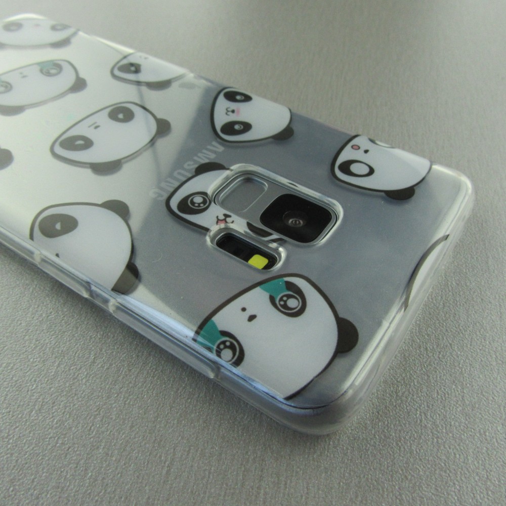 Hülle Samsung Galaxy S9 - Clear Pandas köpfe