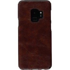 Hülle Samsung Galaxy S9 - Leather Dashed - Braun