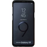 Hülle Samsung Galaxy S9 - Leather Dashed - Braun