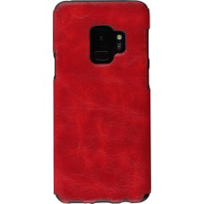 Coque Samsung Galaxy S9 - Leather Dashed - Rouge