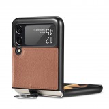 Galaxy Z Flip3 5G Case Hülle - Luxus Lederhülle in elegantem Look inkl. Tragering - Braun