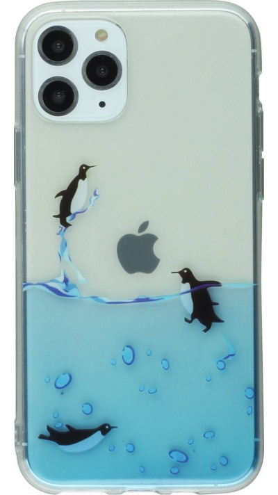 Coque iPhone 11 - Clear Logo Pingouins