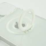 Coque iPhone 13 mini - Caméra clapet avec anneau - Blanc