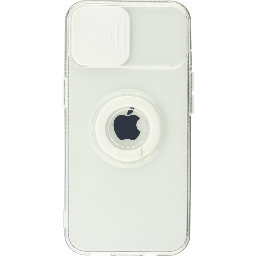 Coque iPhone 13 mini - Caméra clapet avec anneau - Blanc