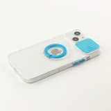 Coque iPhone 13 mini - Caméra clapet avec anneau - Bleu