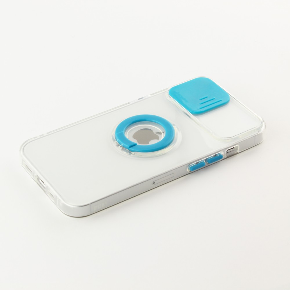 iPhone 13 Case Hülle - mit Kamera-Slider und Ring blau