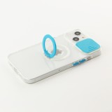 Coque iPhone 13 mini - Caméra clapet avec anneau - Bleu