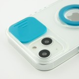 Coque iPhone 13 mini - Caméra clapet avec anneau - Bleu