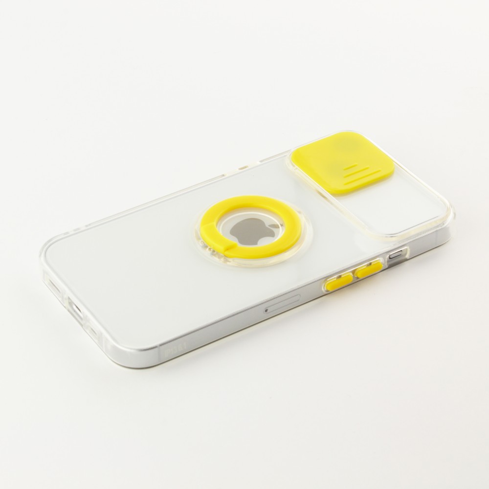 iPhone 13 Case Hülle - mit Kamera-Slider und Ring - Gelb
