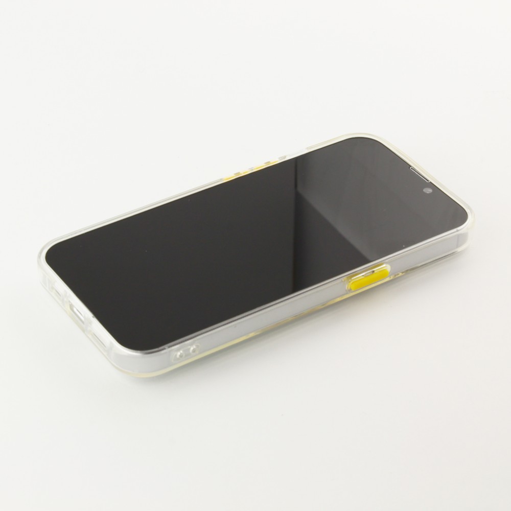 Coque iPhone 13 mini - Caméra clapet avec anneau jaune