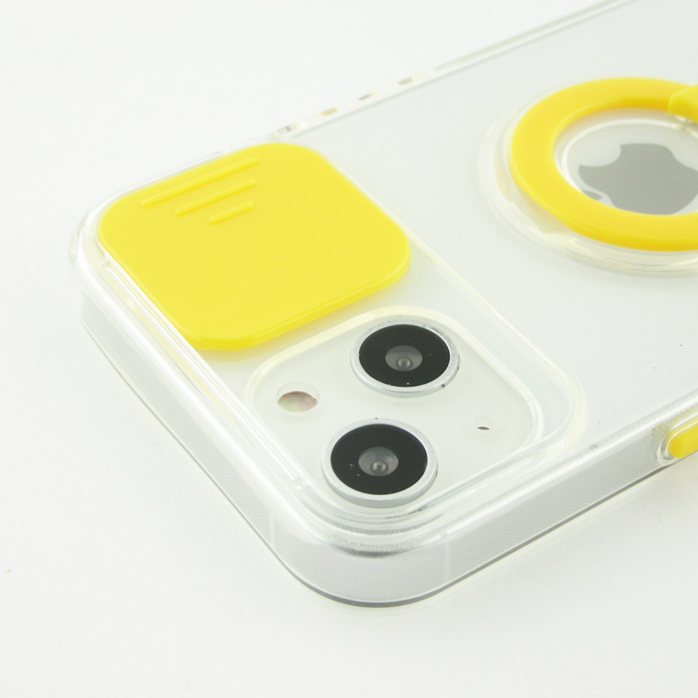 Coque iPhone 13 mini - Caméra clapet avec anneau jaune