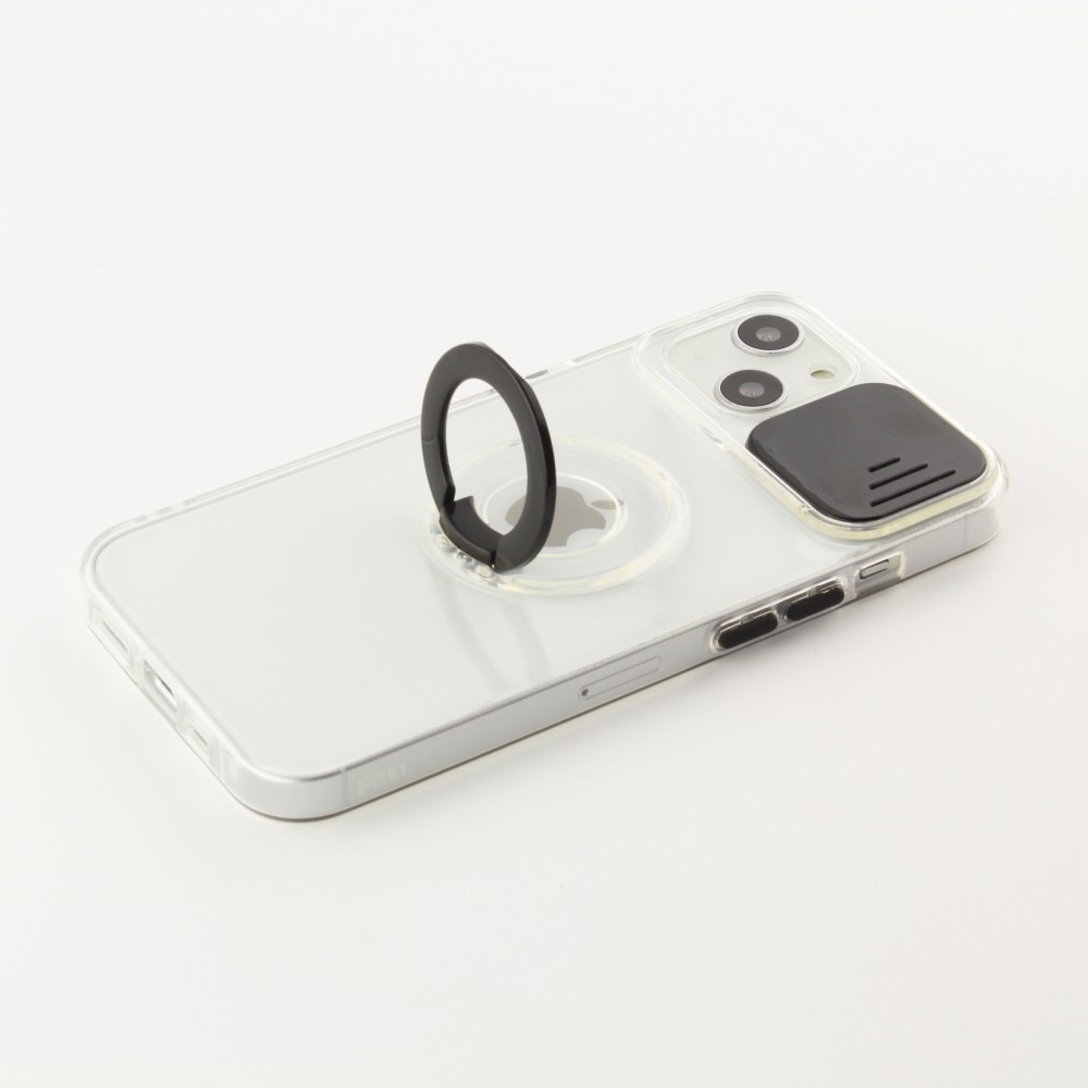 iPhone 13 Case Hülle - mit Kamera-Slider und Ring - Schwarz