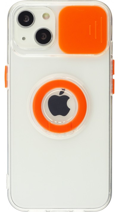 Coque iPhone 13 mini - Caméra clapet avec anneau - Orange