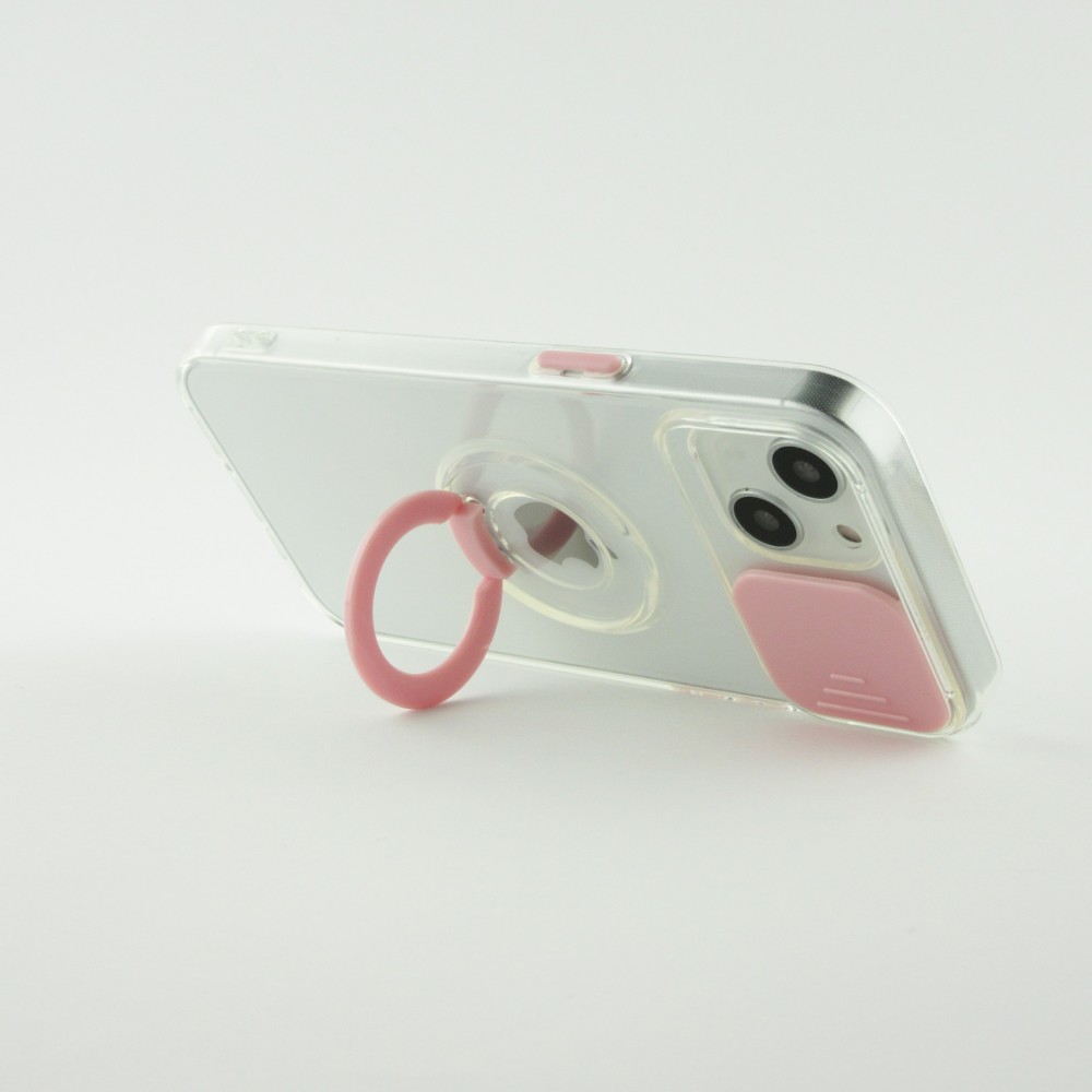 iPhone 13 Case Hülle - mit Kamera-Slider und Ring - Rosa