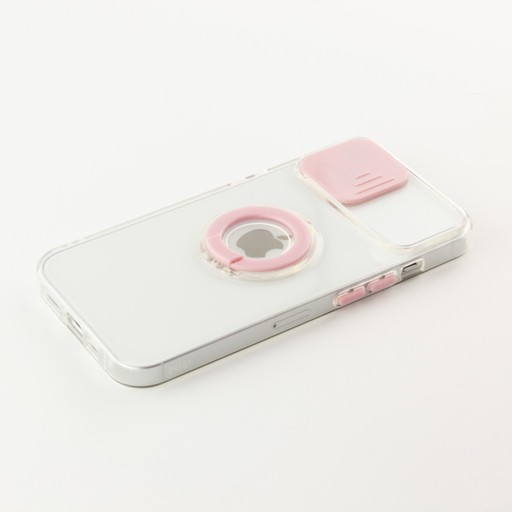 Coque iPhone 13 mini - Caméra clapet avec anneau - Rose