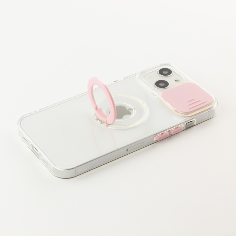 iPhone 13 Case Hülle - mit Kamera-Slider und Ring - Rosa