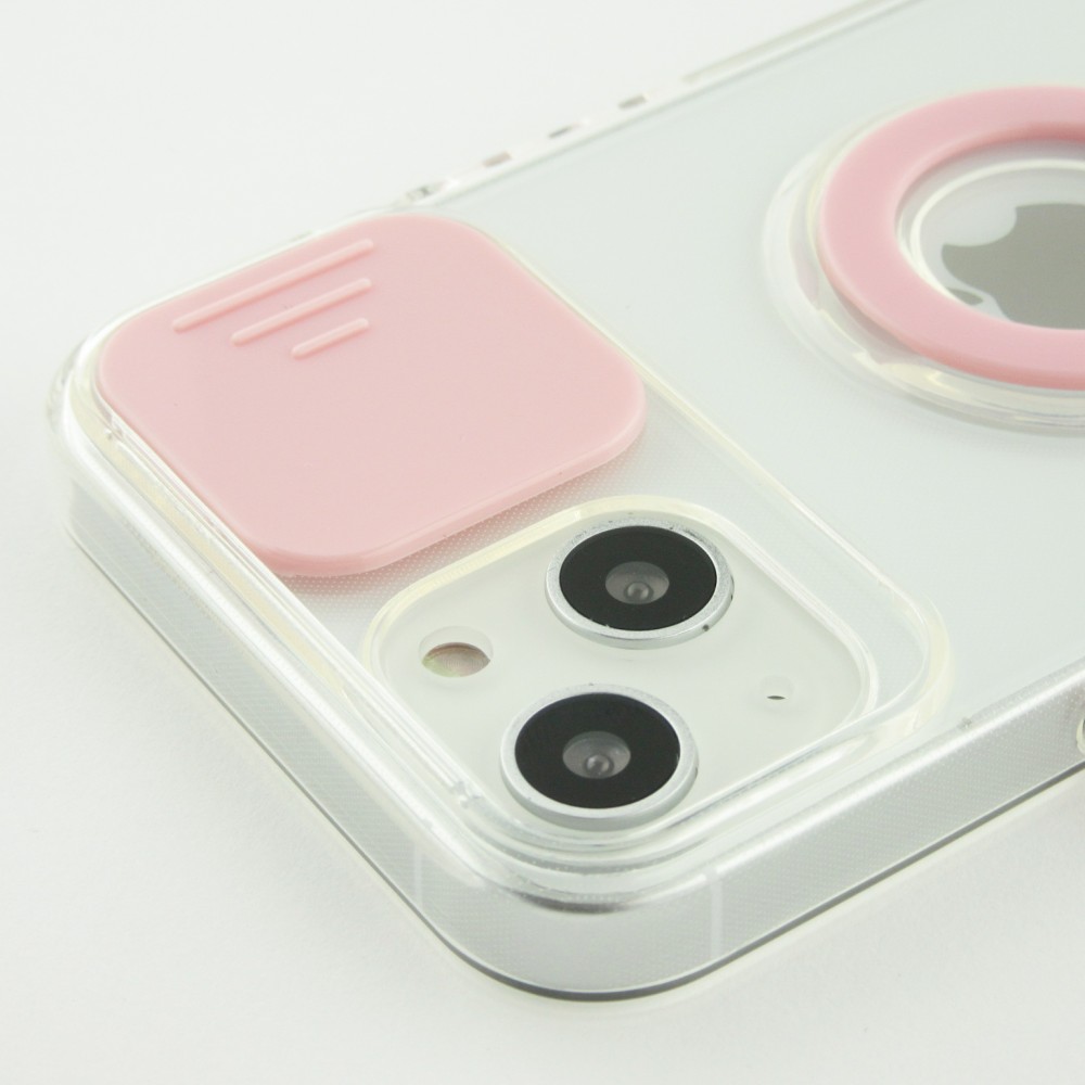 Coque iPhone 13 - Caméra clapet avec anneau - Rose