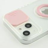 Coque iPhone 13 mini - Caméra clapet avec anneau - Rose