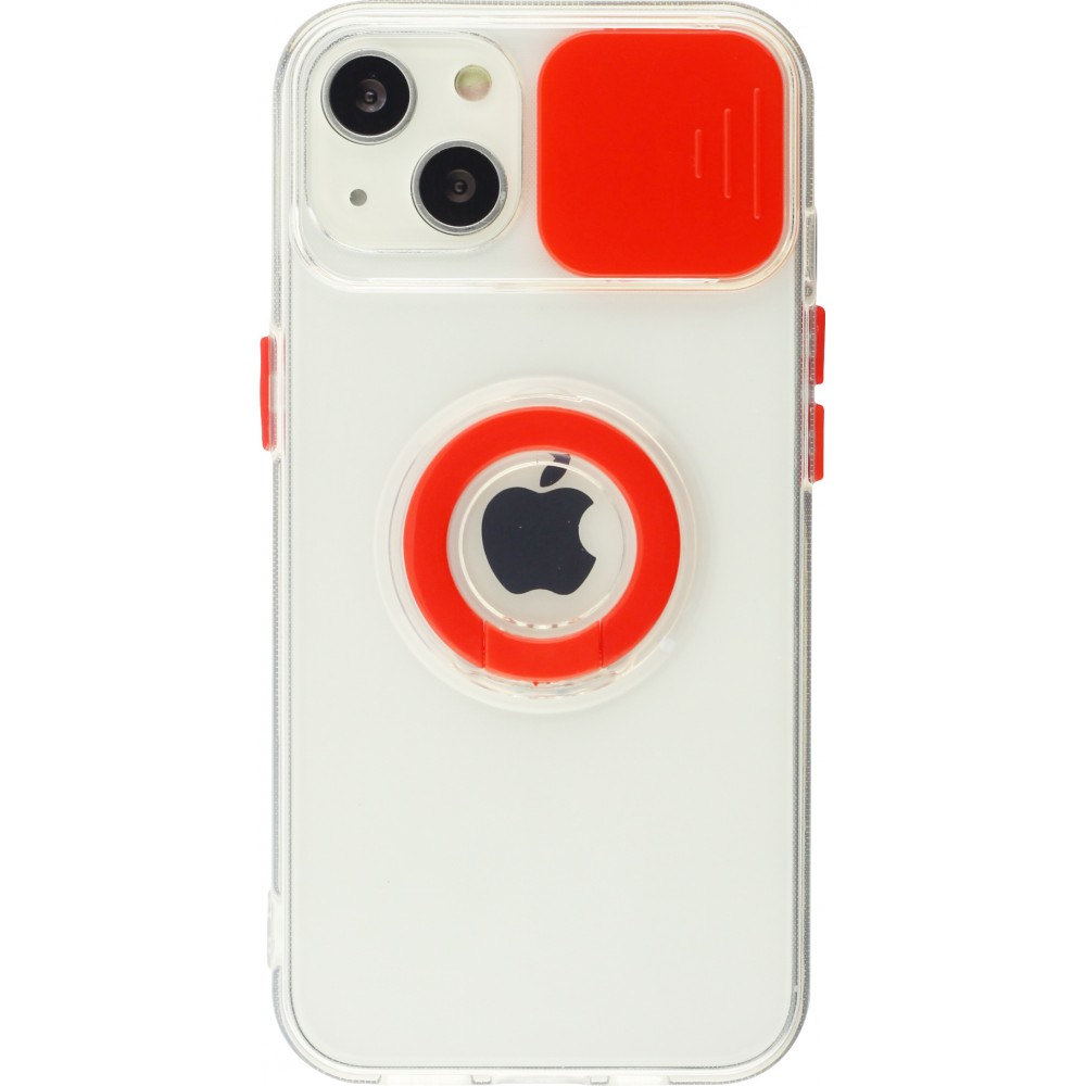 Coque iPhone 13 - Caméra clapet avec anneau - Rouge