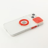 Coque iPhone 13 mini - Caméra clapet avec anneau - Rouge