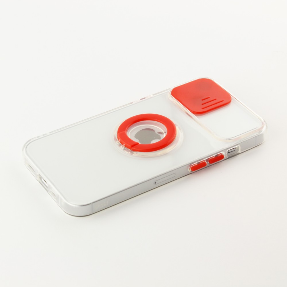 Coque iPhone 13 - Caméra clapet avec anneau - Rouge