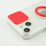 Coque iPhone 13 mini - Caméra clapet avec anneau - Rouge