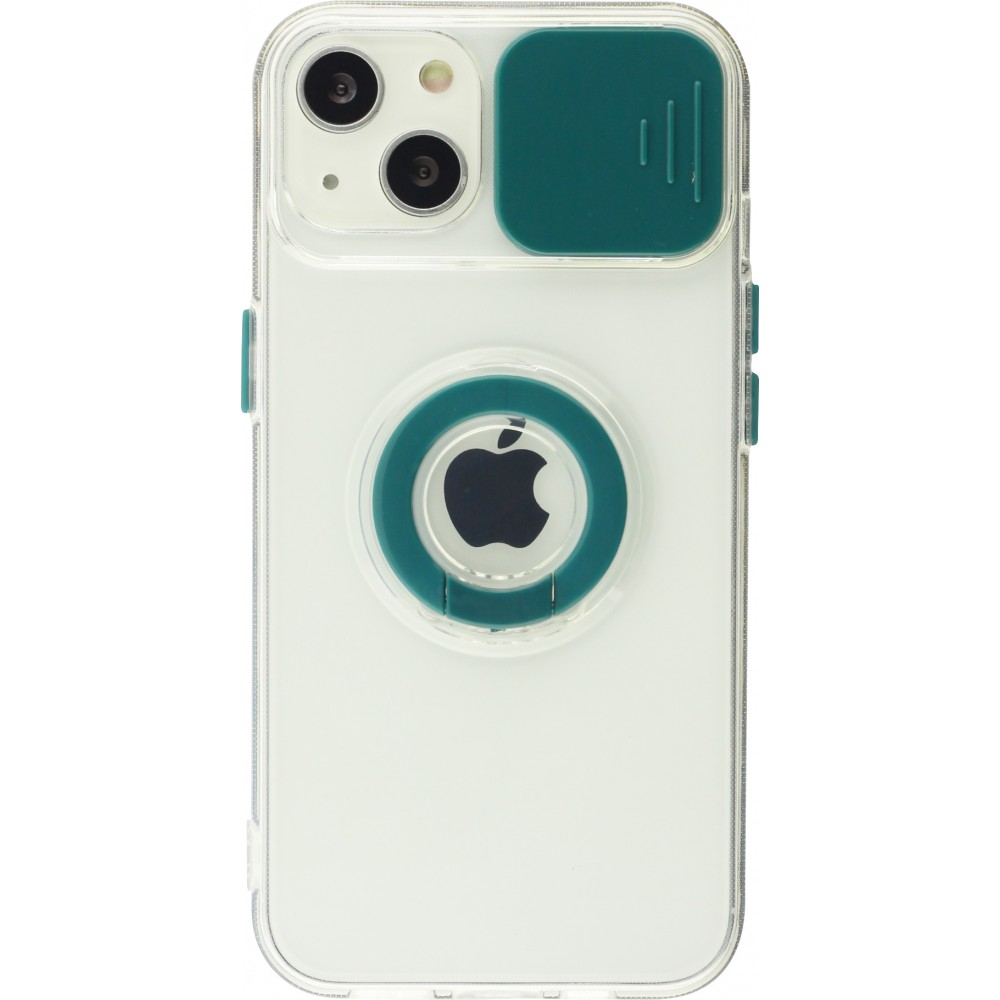 Coque iPhone 13 - Caméra clapet avec anneau - Vert foncé