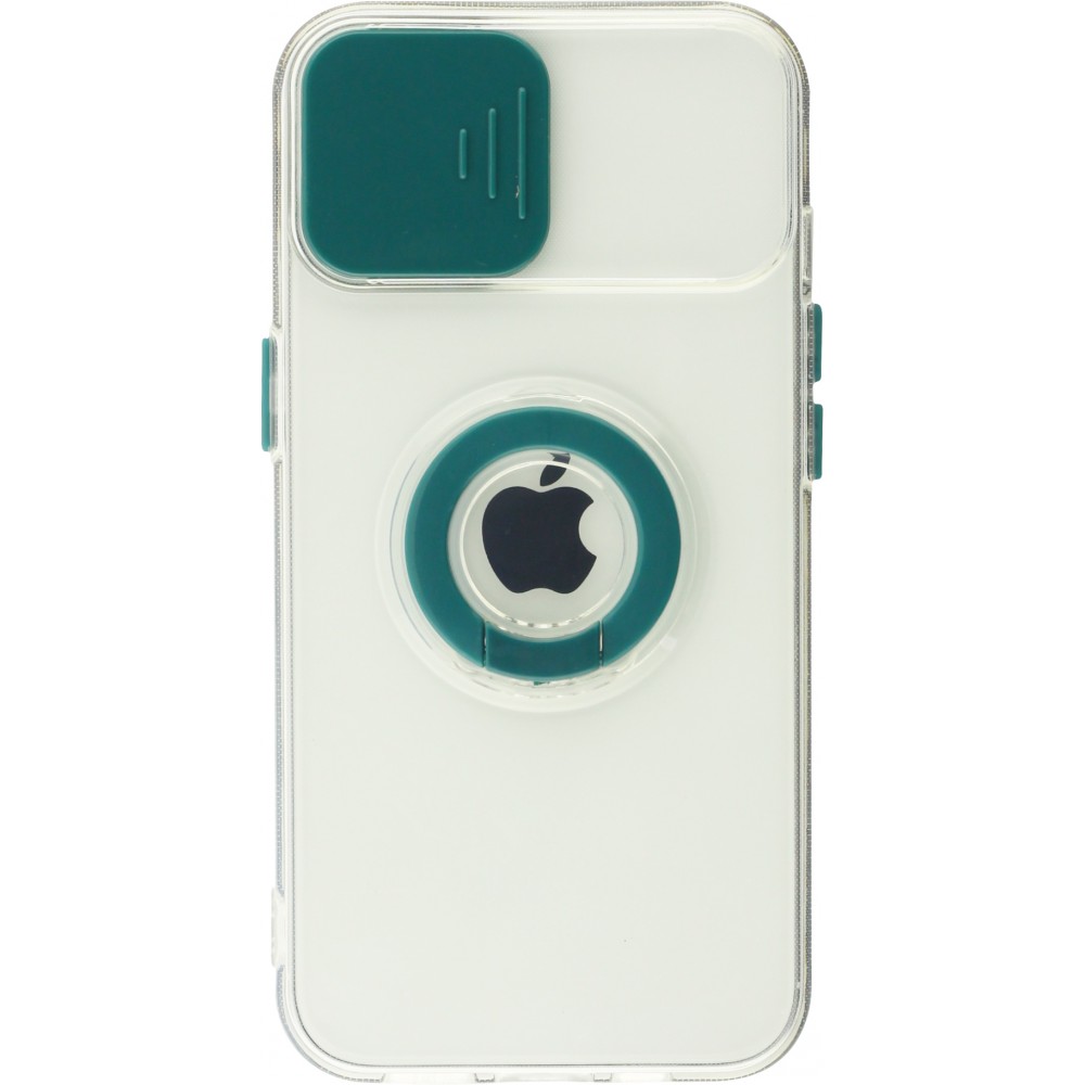 Coque iPhone 13 - Caméra clapet avec anneau - Vert foncé