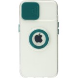Coque iPhone 13 mini - Caméra clapet avec anneau - Vert foncé