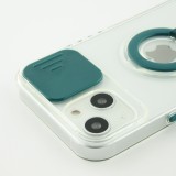 iPhone 13 Case Hülle - mit Kamera-Slider und Ring - Dunkelgrün