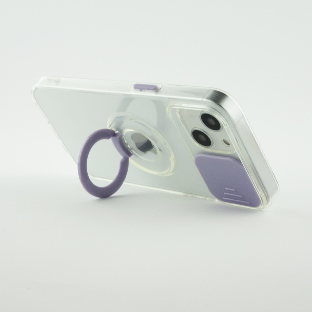 Coque iPhone 13 - Caméra clapet avec anneau - Violet