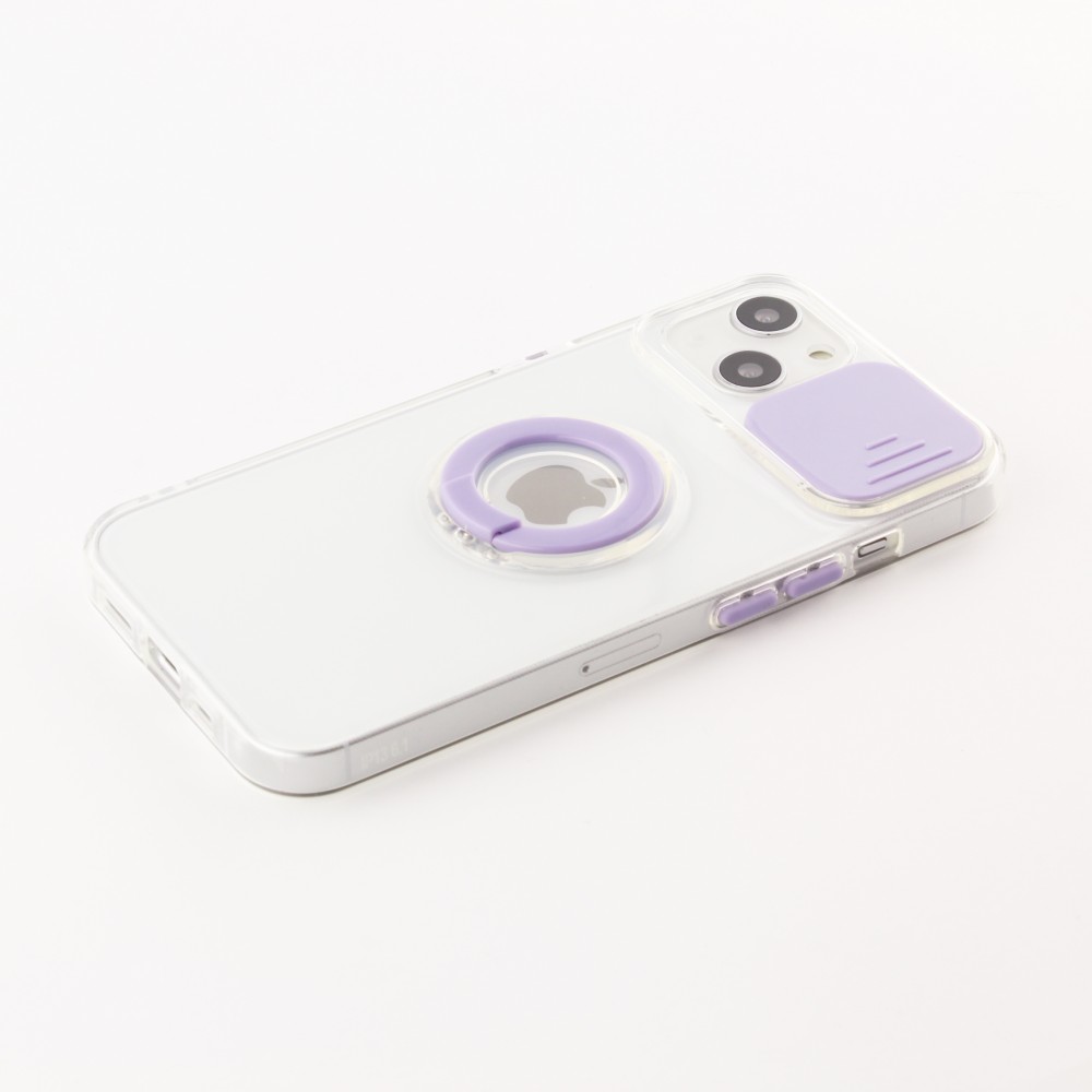 Coque iPhone 13 - Caméra clapet avec anneau - Violet