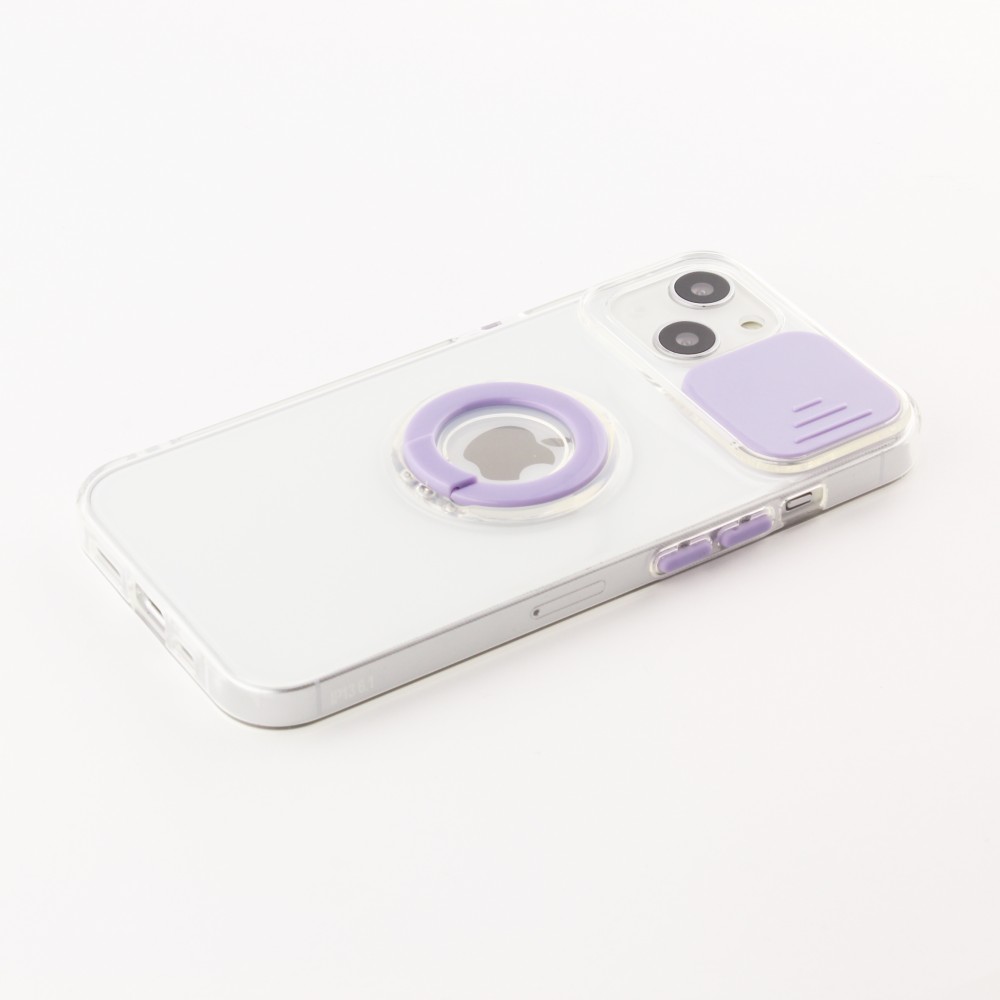 iPhone 13 Case Hülle - mit Kamera-Slider und Ring - Violett