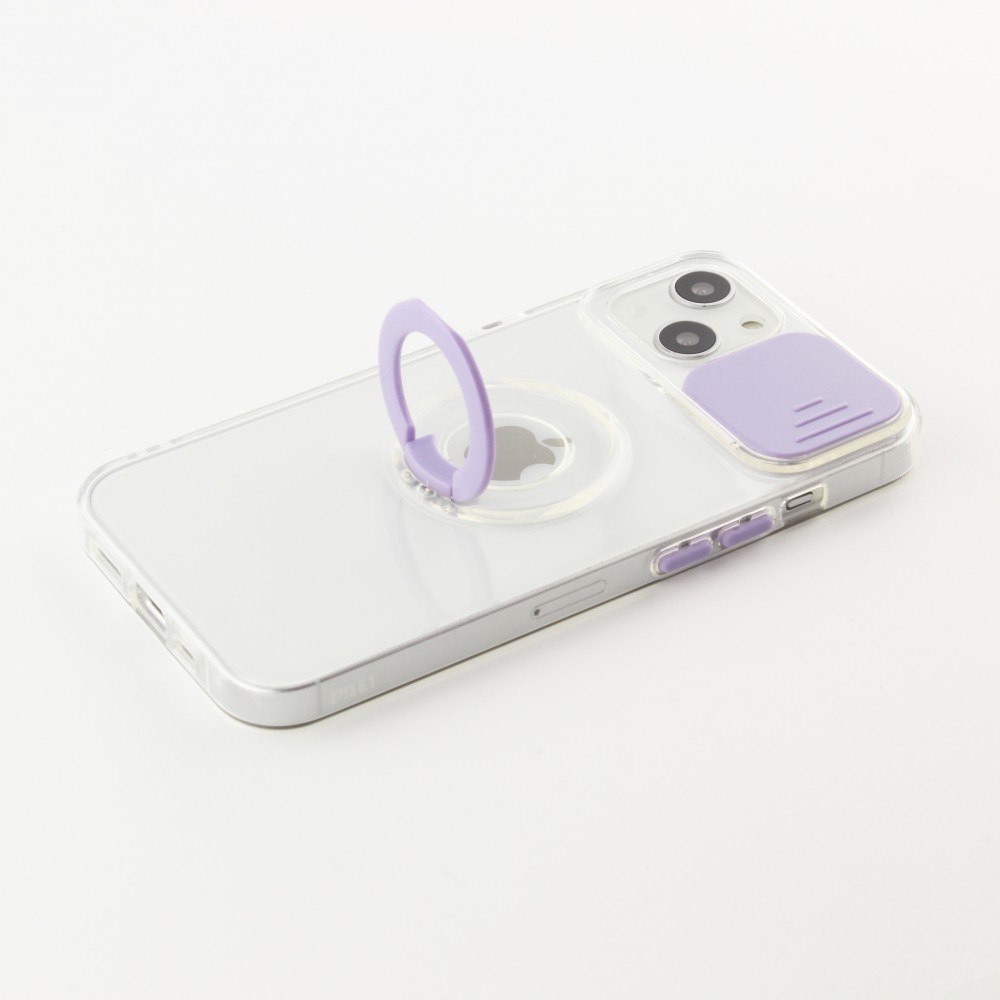 Coque iPhone 13 - Caméra clapet avec anneau - Violet