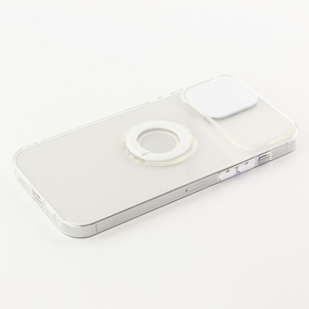 Coque iPhone 13 Pro Max - Caméra clapet avec anneau - Blanc