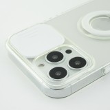 Coque iPhone 13 Pro - Caméra clapet avec anneau - Blanc