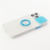 Coque iPhone 13 Pro Max - Caméra clapet avec anneau - Bleu