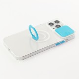 iPhone 13 Pro Max Case Hülle - mit Kamera-Slider und Ring blau