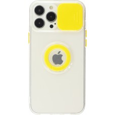 iPhone 13 Pro Max Case Hülle - mit Kamera-Slider und Ring - Gelb