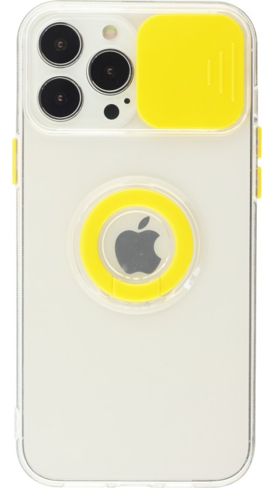 iPhone 13 Pro Case Hülle - mit Kamera-Slider und Ring - Gelb