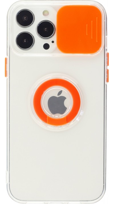 iPhone 13 Pro Max Case Hülle - mit Kamera-Slider und Ring - Orange