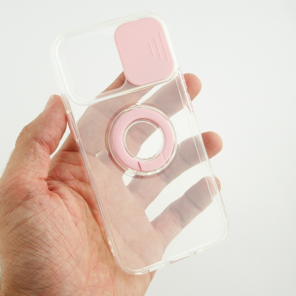 Coque iPhone 13 Pro - Caméra clapet avec anneau - Rose