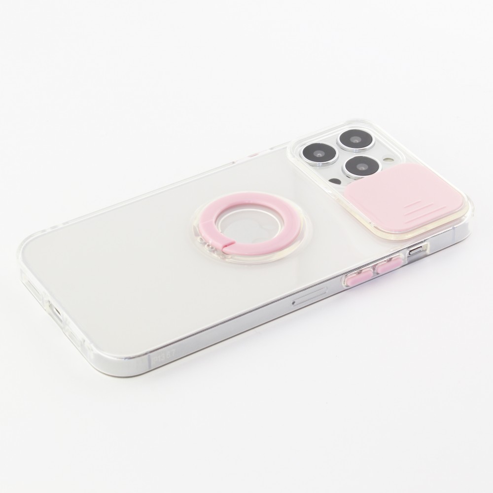 Coque iPhone 13 Pro Max - Caméra clapet avec anneau - Rose