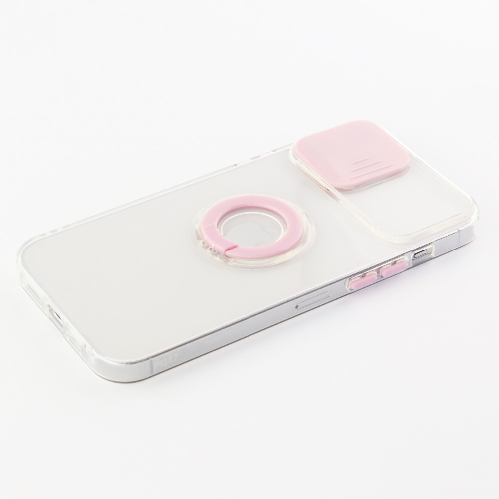 Coque iPhone 13 Pro Max - Caméra clapet avec anneau - Rose