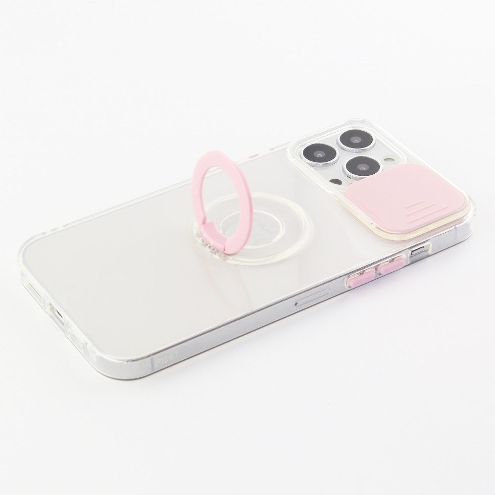 Coque iPhone 13 Pro Max - Caméra clapet avec anneau - Rose