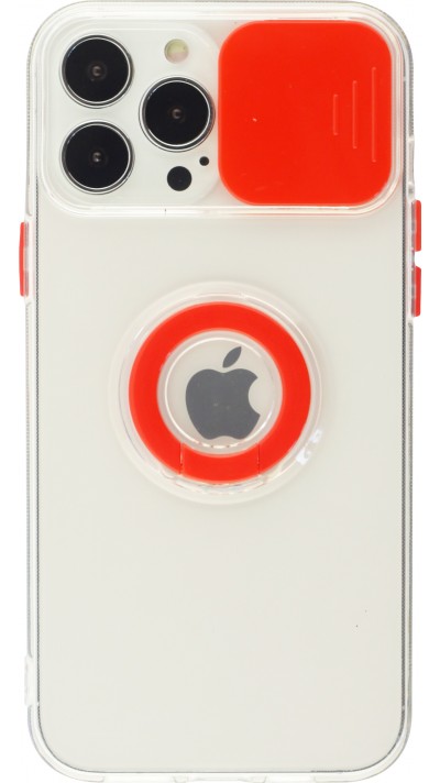 Coque iPhone 13 Pro - Caméra clapet avec anneau - Rouge