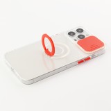 Coque iPhone 13 Pro Max - Caméra clapet avec anneau - Rouge